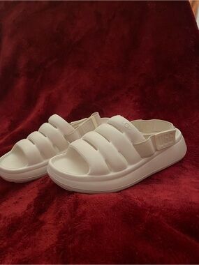 UGG Women's White Triple-Strap Slide Sandals